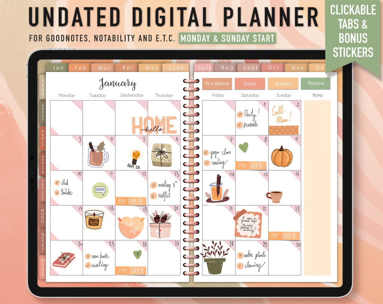 Goodnotes Digital Planner Template 2026
