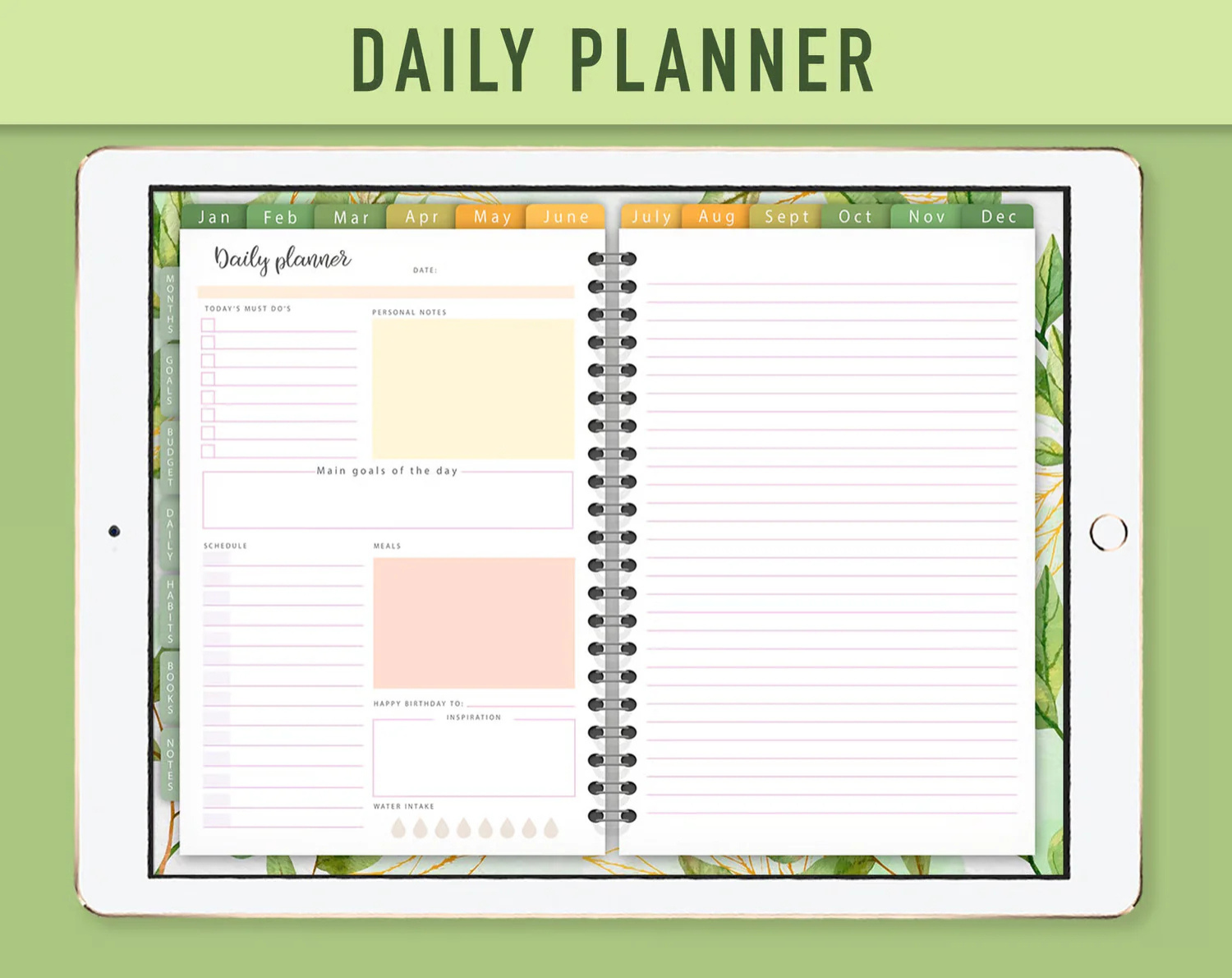 Digital Planner Goodnotes - Green  2026