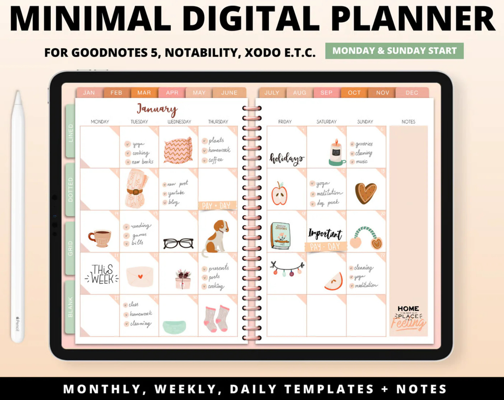 Goodnotes Digital Planner Template 2026