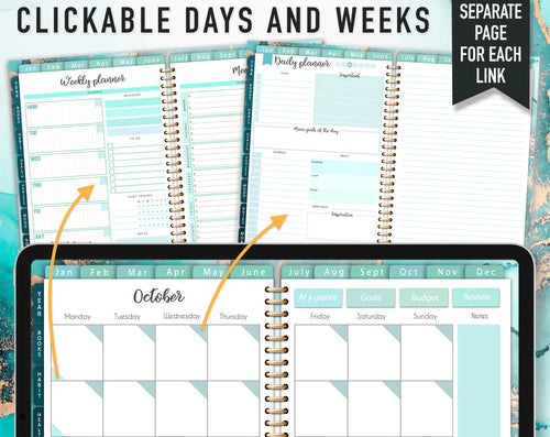 Undated Digital Planner Template 2026
